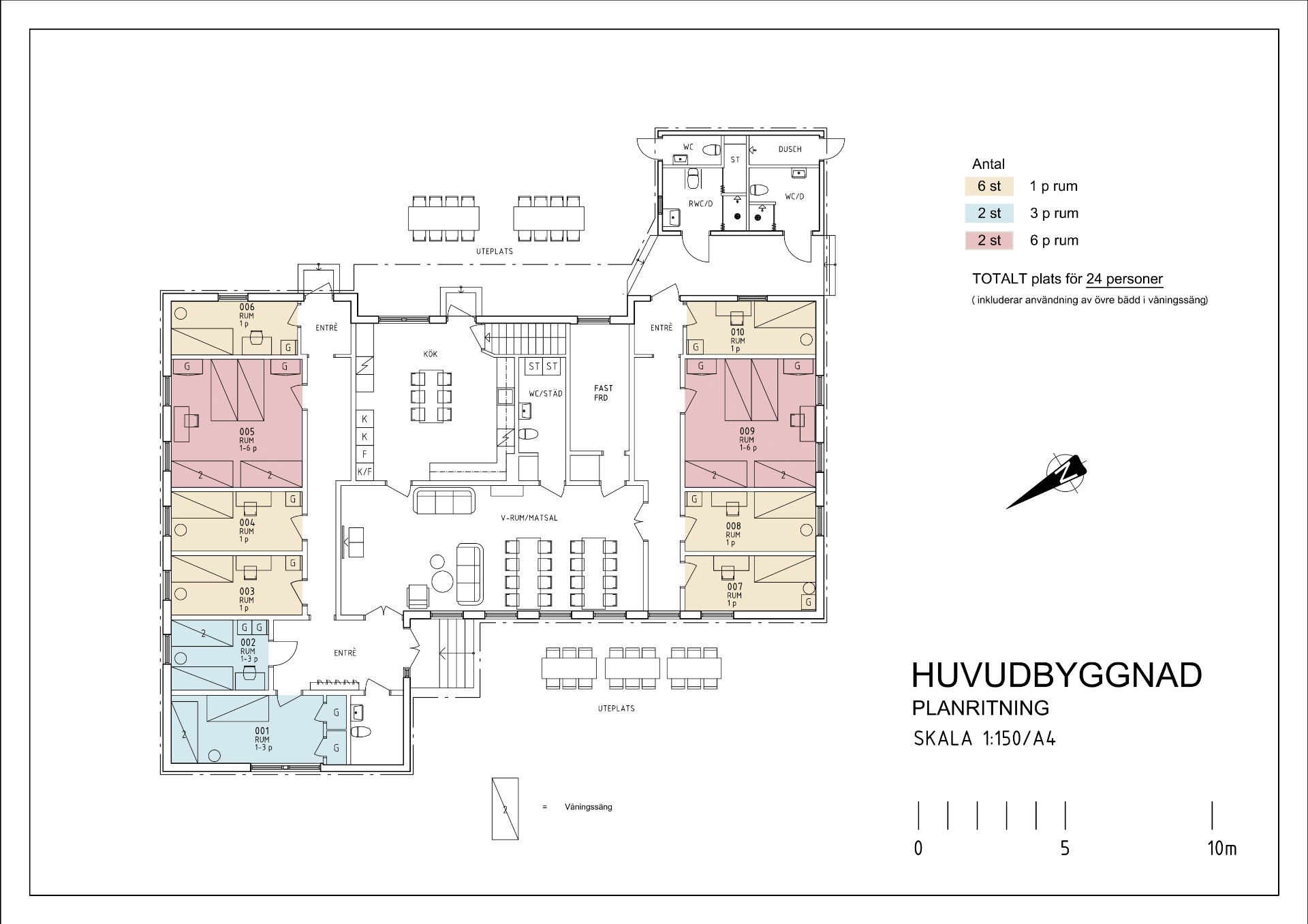 Planritning Huvudbyggnaden